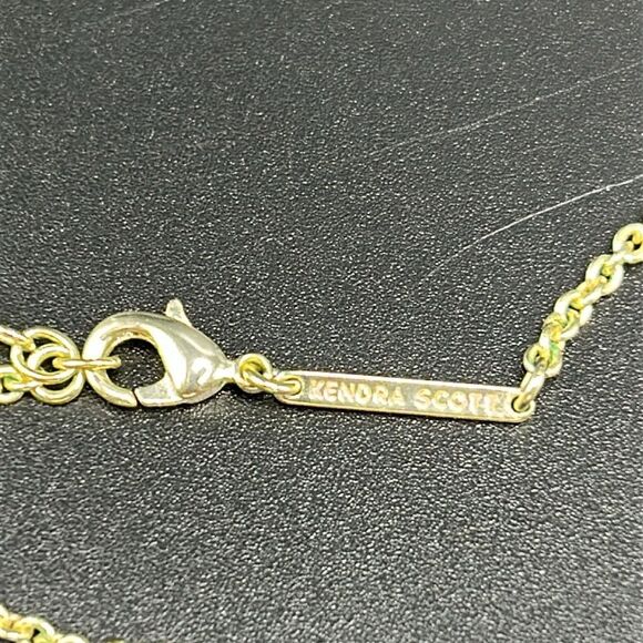 NWOT Rare Kendra Scott Kellie Kelsie Rose Quartz Gold Plated Station Necklace - Picture 3 of 10